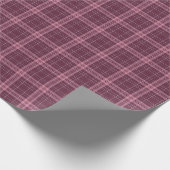 Diep Cranberryrood Tartan Geruit Cadeaupapier (Hoek)