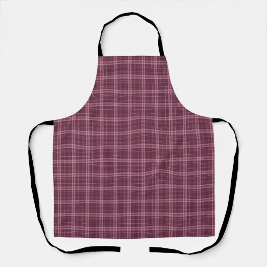 Diep Cranberryrood Tartan Geruit Schort (Voorkant)
