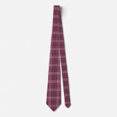 Diep Cranberryrood Tartan Plaid Stropdas (Voorkant)