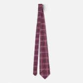 Diep Cranberryrood Tartan Plaid Stropdas (Achterkant)