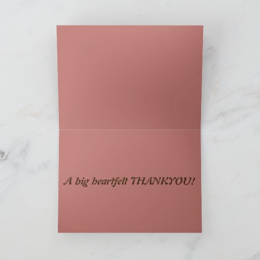 Diep DANK U kaarden Bedankkaart (Binnen)