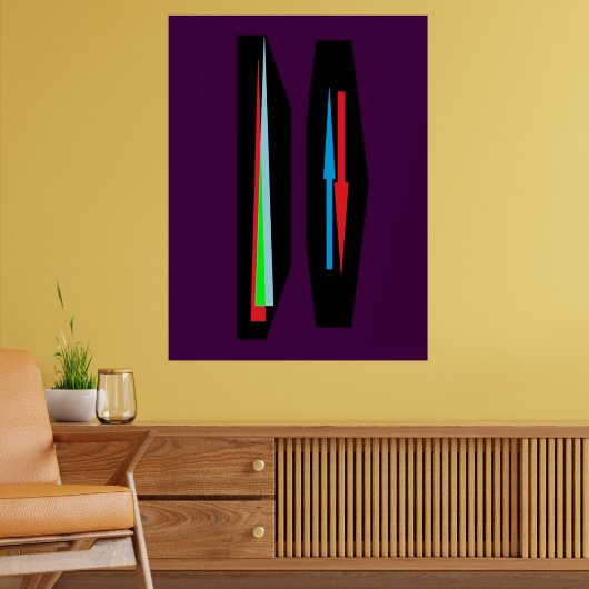 Diep donker mysterieus paarse kunst design modern poster (Woonkamer 2)