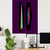 Diep donker mysterieus paarse kunst design modern poster (Thuiskantoor)