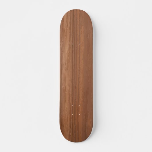 Diep donkerbruine houtnerf textuurpatroon persoonlijk skateboard (Voorkant)