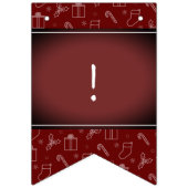 Diep donkerrood vignet altijd vrolijk kerstfeest vlaggetjes (Eerste vlag)