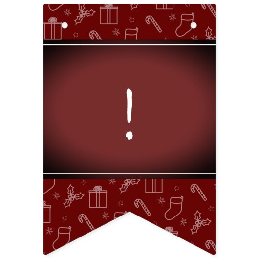 Diep donkerrood vignet altijd vrolijk kerstfeest vlaggetjes (Eerste vlag)