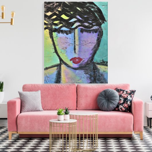 Diep doordacht Abstract acrylverf Canvas Afdruk (Insitu (Woonkamer))