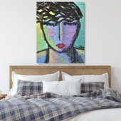 Diep doordacht Abstract acrylverf Canvas Afdruk (Insitu (Slaapkamer))