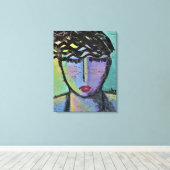 Diep doordacht Abstract acrylverf Canvas Afdruk (Insitu (Houten vloer))