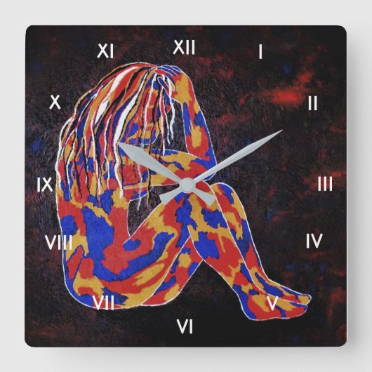 diep doordacht vierkante klok (Voorkant)