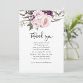 Diep fluwelen bloem Baby Shower bedankt Kaart (Staand voorkant)