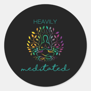 Diep Gemediteerde Yoga-meditatie Ronde Sticker