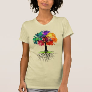 Diep gerookte levensboom t-shirt