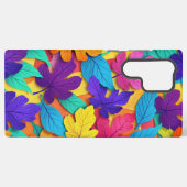 Diep getinte eikenbladeren kleurrijk herfstpatroon samsung galaxy hoesje (Achterkant horizontaal)