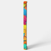 Diep getinte eikenbladeren kleurrijk herfstpatroon samsung galaxy hoesje (Linkerkant)