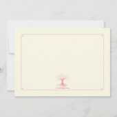 Diep gewortelde roze doop foto uitnodiging (Achterkant)