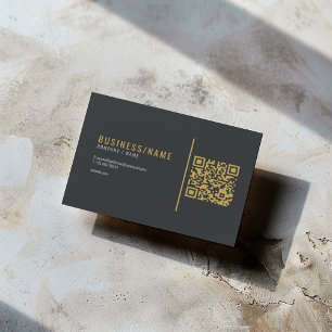 Diep grijs en luxe gouden QR-code Visitekaartje