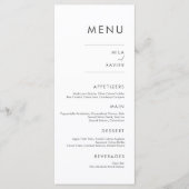 Diep grijs en wit | Modern Minimal Wedding Menu (Voorkant)