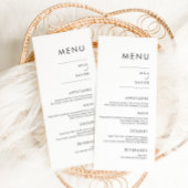 Diep grijs en wit | Modern Minimal Wedding Menu