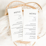 Diep grijs en wit | Modern Minimal Wedding Menu<br><div class="desc">Dit eenvoudig elegante menuontwerp kenmerkt moderne minimale sans serif typografie,  simplistische diepe grays op wit die slechts de informatie leveren die een doel dient. Verzamel je geliefden rond een mooie maaltijd met ons chic en eenvoudig modern collectie.</div>