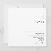 Diep grijs & wit | Moderne minimalistische bruilof Kaart (Voorkant)