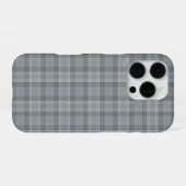 Diep grijsblauw en zachte grijze ruit iPhone hoesje (Achterkant horizontaal)