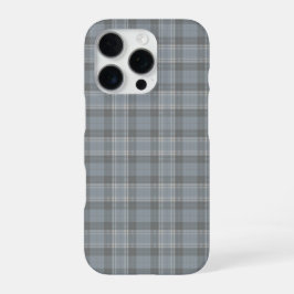 Diep grijsblauw en zachte grijze ruit iPhone 16 pro hoesje