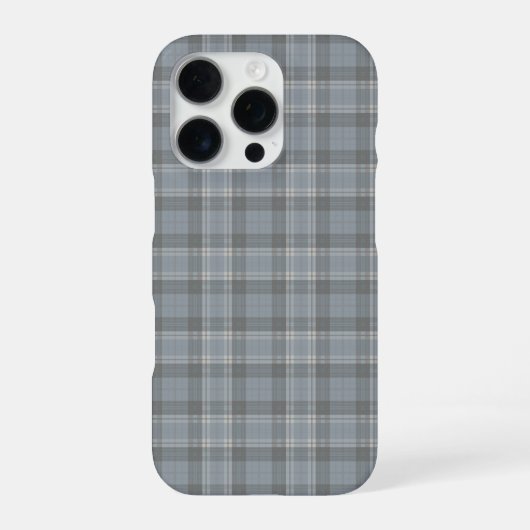 Diep grijsblauw en zachte grijze ruit iPhone hoesje (Achterkant)