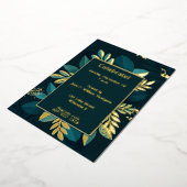 Diep groen bladgoud folie uitnodiging (Gedraaid)