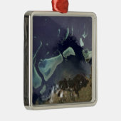 Diep groen bos op het land metalen ornament (Rechts)