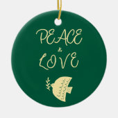 Diep Groen, Boter Geel & Goud Kerstfoto Keramisch Ornament (Voorkant)