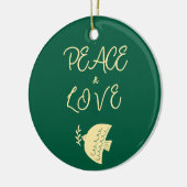 Diep Groen, Boter Geel & Goud Kerstfoto Keramisch Ornament (Links)