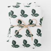 Diep groen en wit lef inpakpapier vel (In situ)