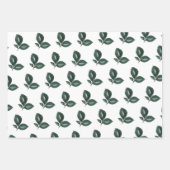 Diep groen en wit lef inpakpapier vel (Voorkant)