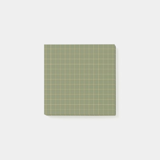 Diep groen geruit patroon Elegant rasterontwerp Post-it® Notes (Voorkant)