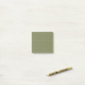 Diep groen geruit patroon Elegant rasterontwerp Post-it® Notes (Op bureau)
