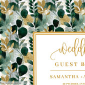 Diep groen goud botanische bruiloft gastenboek