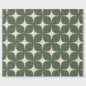 Diep groen ivoor Mid Century Modern Elegant Boho Cadeaupapier (Vlak)