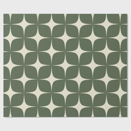 Diep groen ivoor Mid Century Modern Elegant Boho Cadeaupapier (Vlak)
