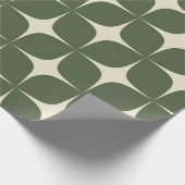 Diep groen ivoor Mid Century Modern Elegant Boho Cadeaupapier (Hoek)