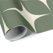 Diep groen ivoor Mid Century Modern Elegant Boho Cadeaupapier (Rol Hoek)