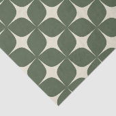 Diep groen ivoor Mid Century Modern Elegant Boho Tissuepapier (Detail)