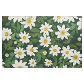 Diep groen kleine witte madeliefjes bloempatroon stof (Fat Quarter)