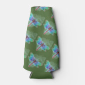 Diep groen met Abstracte, meerkleurige dragonfly Flesjeskoeler (Voorkant)