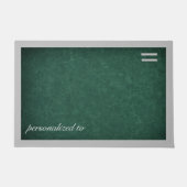 Diep groen met grijze rand op maat deurmat (Voorkant)