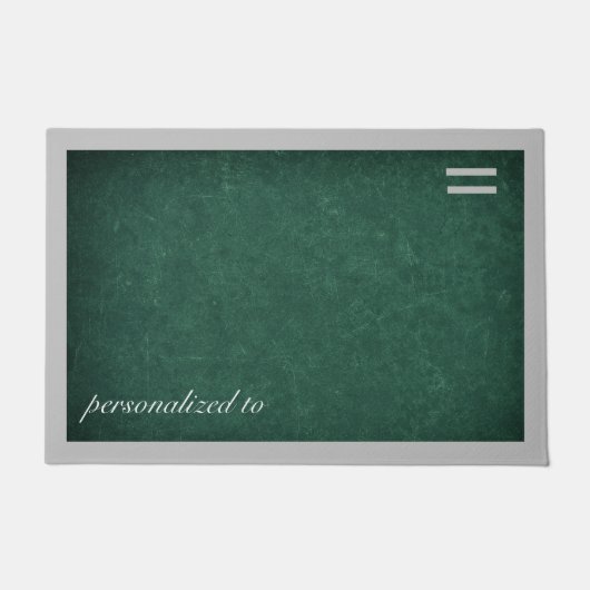 Diep groen met grijze rand op maat deurmat (Voorkant)