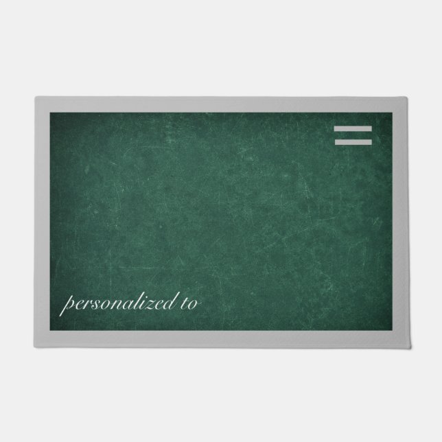 Diep groen met grijze rand op maat deurmat (Voorkant)