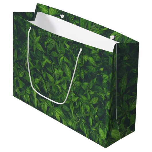 Diep groene bladeren  groot cadeauzakje (Voorkant Gekanteld)