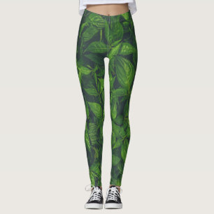 Diep groene bladeren leggings