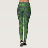 Diep groene bladeren  leggings (Achterkant)
